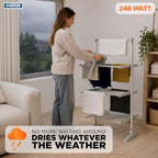 248W 3-Tier Heated Clothes Airer Foldable Aluminium
