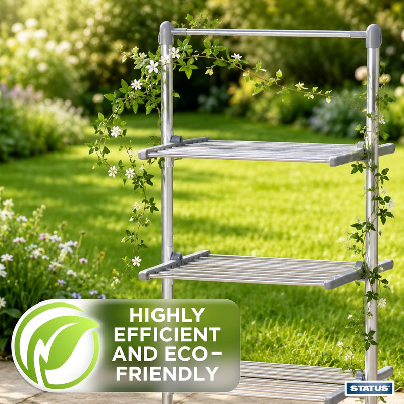 248W 3-Tier Heated Clothes Airer Foldable Aluminium