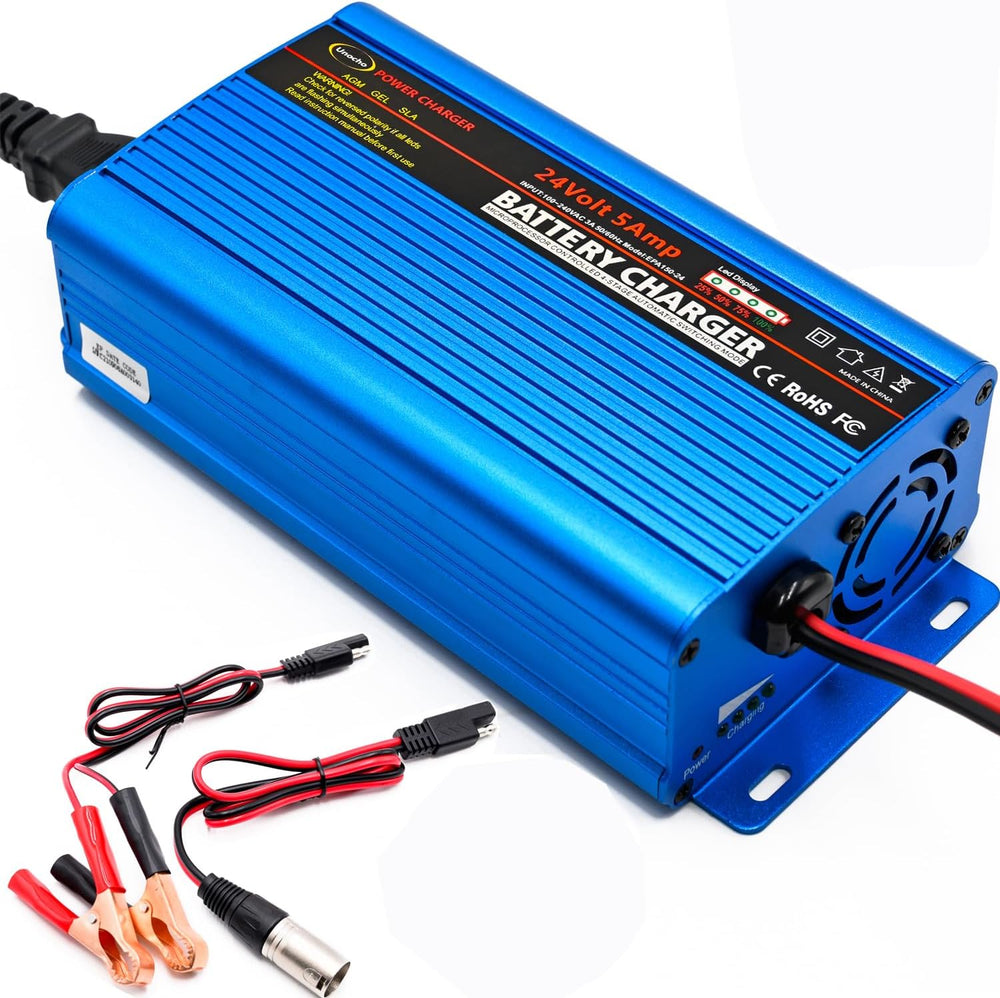 24V 5A Battery Charger Smart 4-Stage Lead Acid