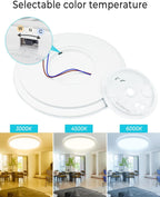 24W Bathroom Lights Ceiling 2400lm LED Flush