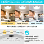 24W Bathroom Lights Ceiling 2400lm LED Flush