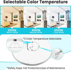 24W Bathroom Lights Ceiling 2400lm LED Flush