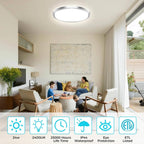 24W Bathroom Lights Ceiling 2400lm LED Flush