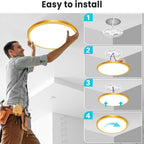 24W Bathroom Lights Ceiling 2400lm LED Flush