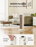 25 Inch Electric Heater for Home Low Energy
