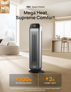 25 Inch Electric Heaters for Home Oscillating Fan