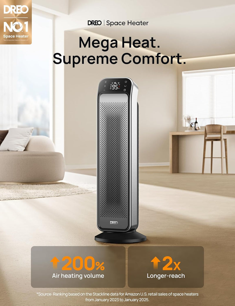 25 Inch Electric Heaters for Home Oscillating Fan