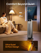 25 Inch Electric Heaters for Home Oscillating Fan
