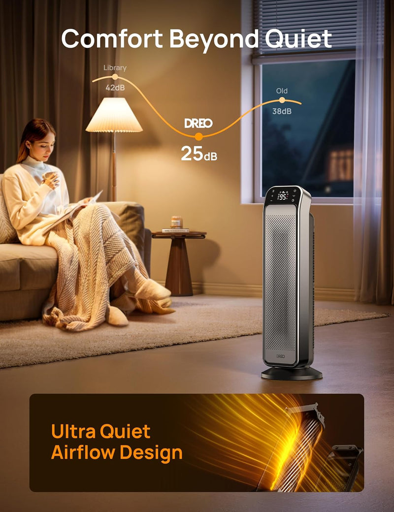 25 Inch Electric Heaters for Home Oscillating Fan