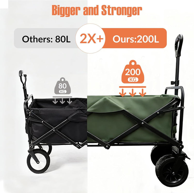 250L 200KG Festival Trolley Camping Beach Wagon Off-Road