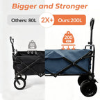 250L 200KG Festival Trolley Camping Beach Wagon Off-Road