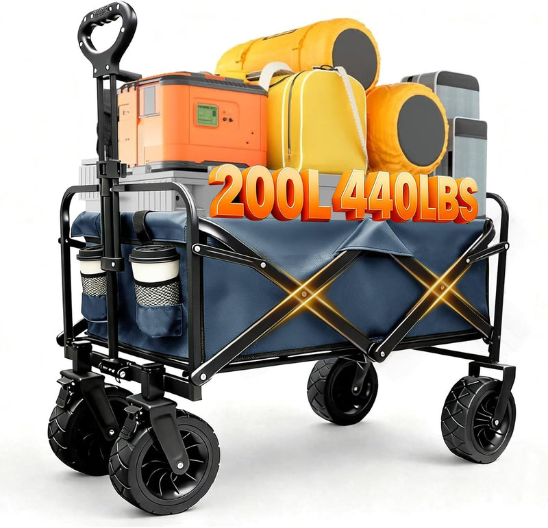 250L 200KG Festival Trolley Camping Beach Wagon Off-Road