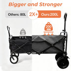 250L 200KG Festival Trolley Camping Beach Wagon Off-Road