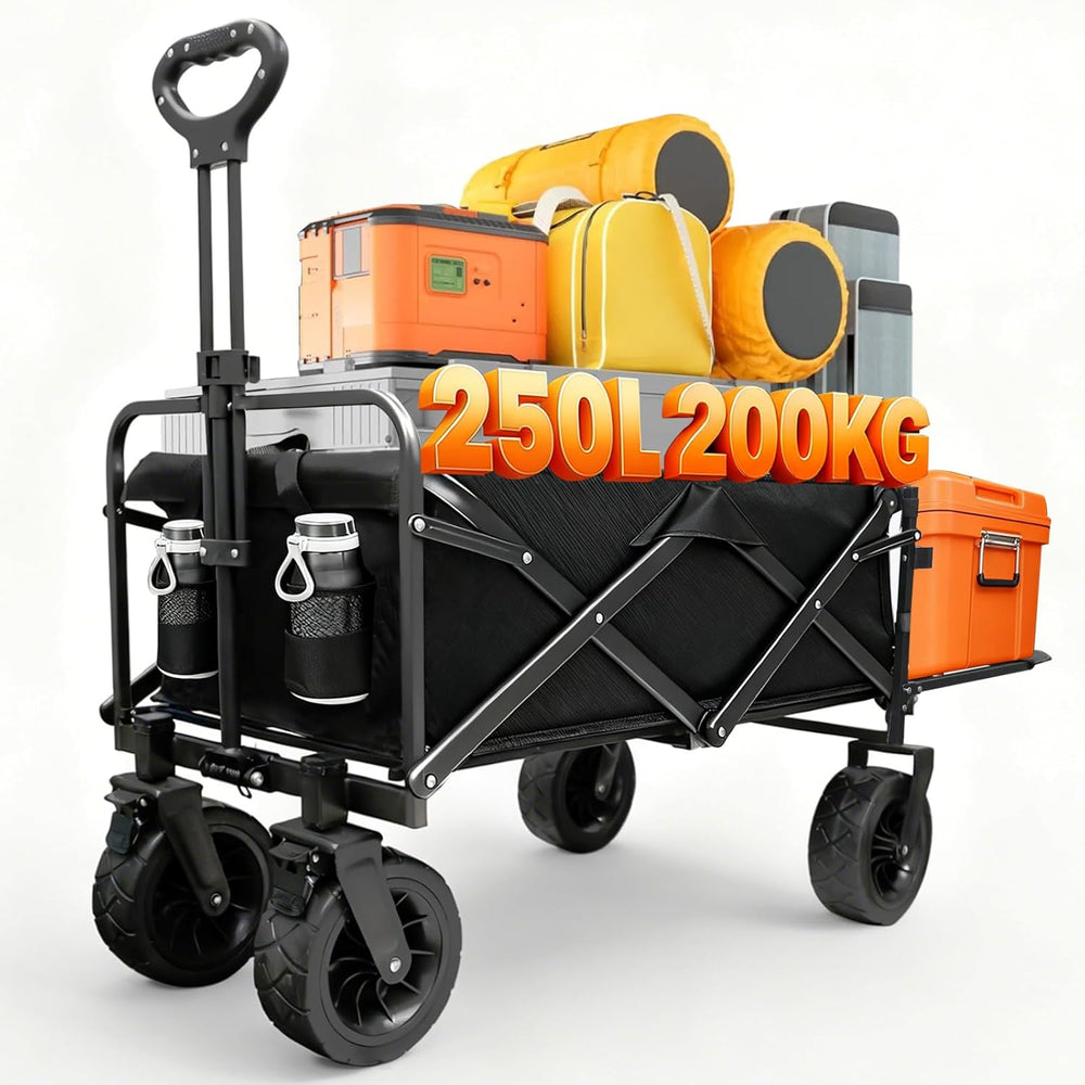 250L 200KG Festival Trolley Camping Beach Wagon Off-Road