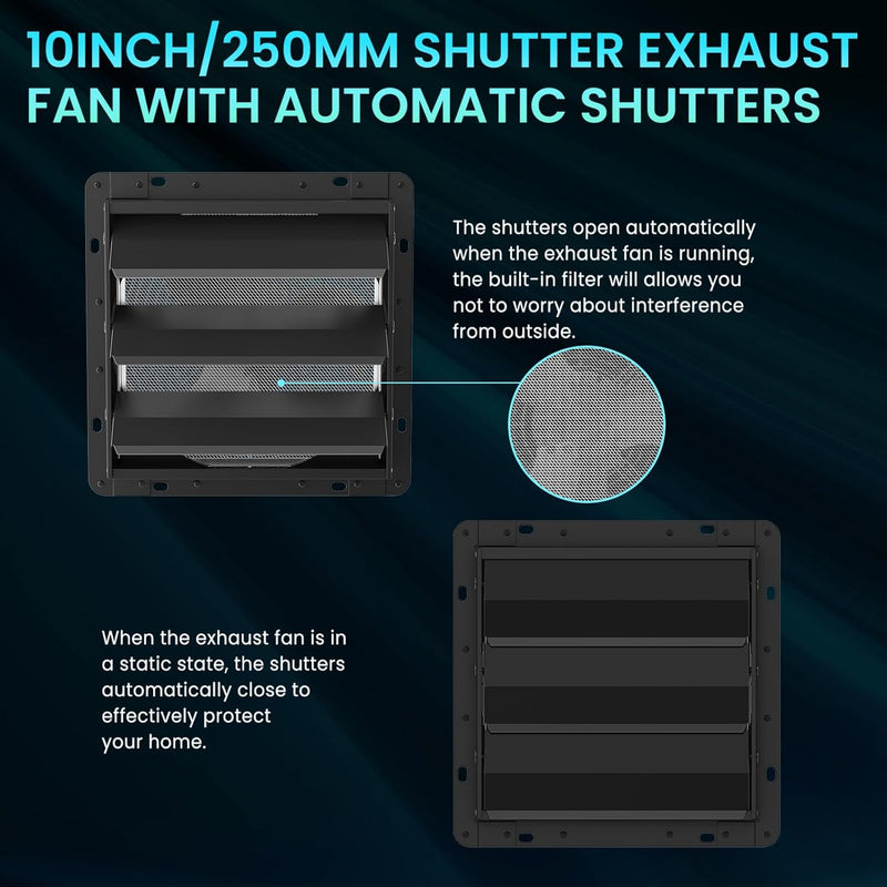 250MM Shutter Exhaust Fan with Speed Controller