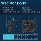 250MM Shutter Exhaust Fan with Speed Controller