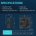 250MM Shutter Exhaust Fan with Speed Controller