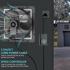 250MM Shutter Exhaust Fan with Speed Controller