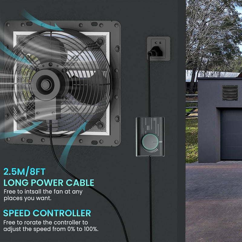 250MM Shutter Exhaust Fan with Speed Controller