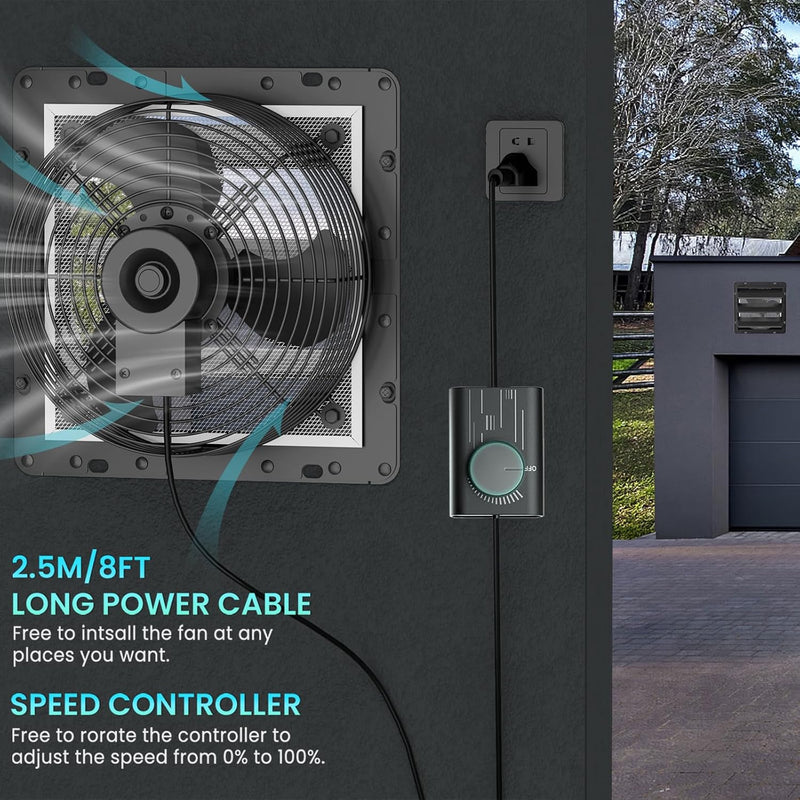 250MM Shutter Exhaust Fan with Speed Controller