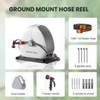25m Retractable Garden Hose Reel Ground Mounted Pipe