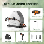 25m Retractable Garden Hose Reel Ground Mounted Pipe