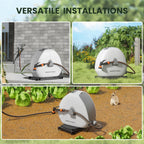 25m Retractable Garden Hose Reel Ground Mounted Pipe