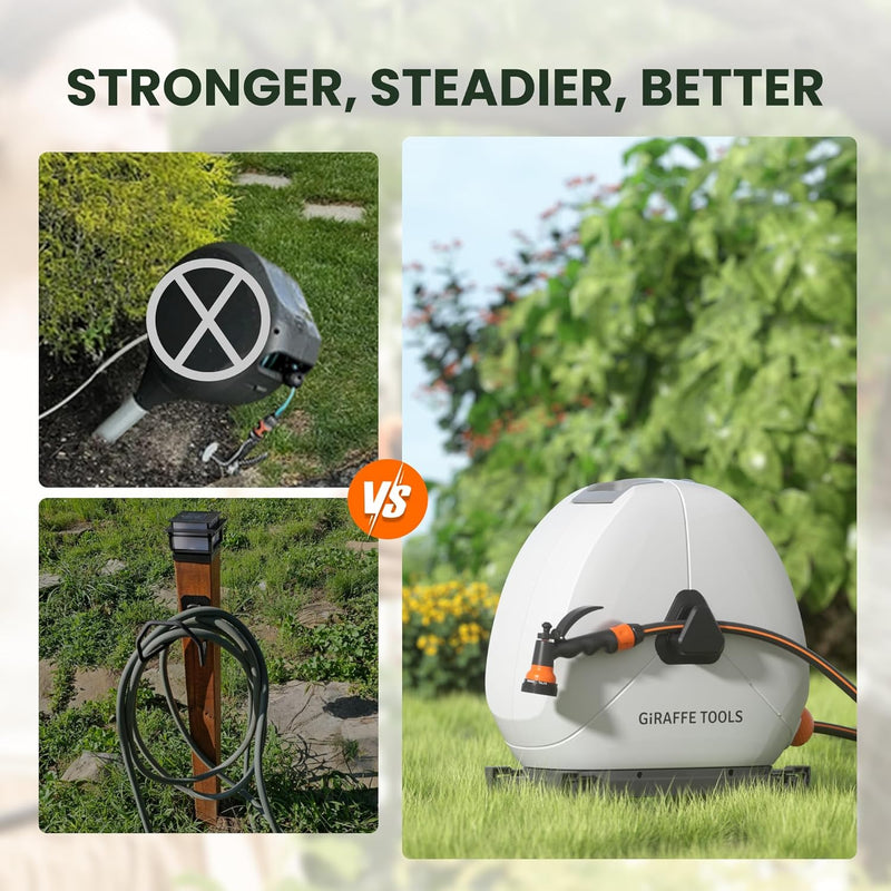 25m Retractable Garden Hose Reel Ground Mounted Pipe