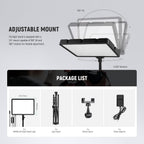 25W LED Video Panel Lighting Kit 59" Tripod (2 Pack)