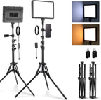 25W LED Video Panel Lighting Kit 59" Tripod (2 Pack)