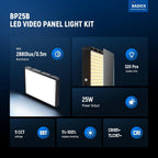 25W LED Video Panel Lighting Kit 59" Tripod (2 Pack)