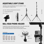 25W LED Video Panel Lighting Kit 59" Tripod (2 Pack)