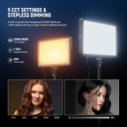 25W LED Video Panel Lighting Kit 59" Tripod (2 Pack)