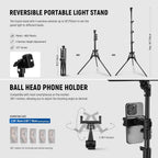 25W LED Video Panel Lighting Kit 59" Tripod (2 Pack)