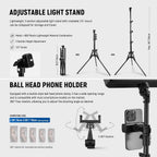 25W LED Video Panel Lighting Kit 59" Tripod (2 Pack)