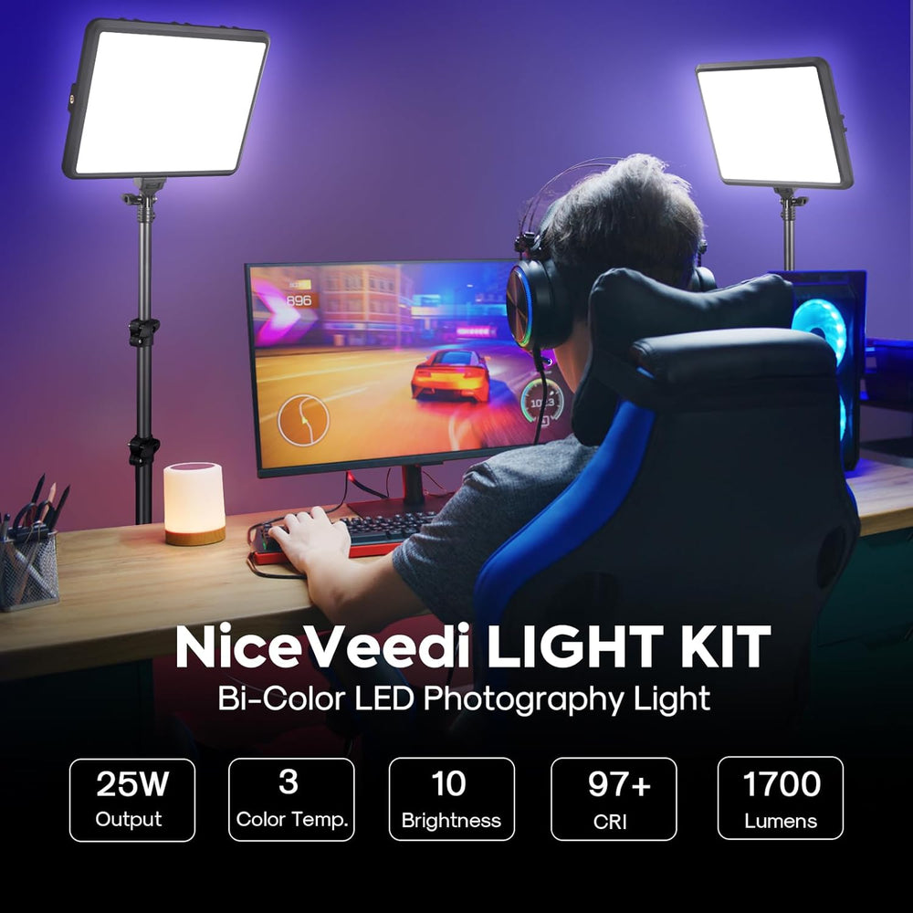 25W Photography Lighting 185CM 2-Pack LED Video Panel