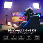 25W Photography Lighting 185CM 2-Pack LED Video Panel