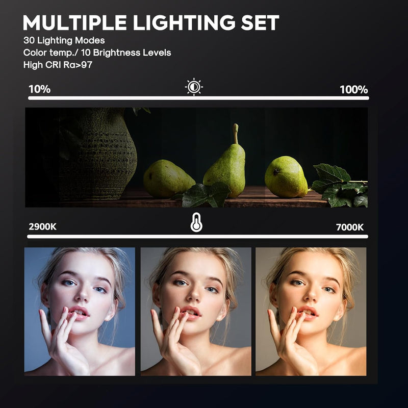 25W Photography Lighting 185CM 2-Pack LED Video Panel