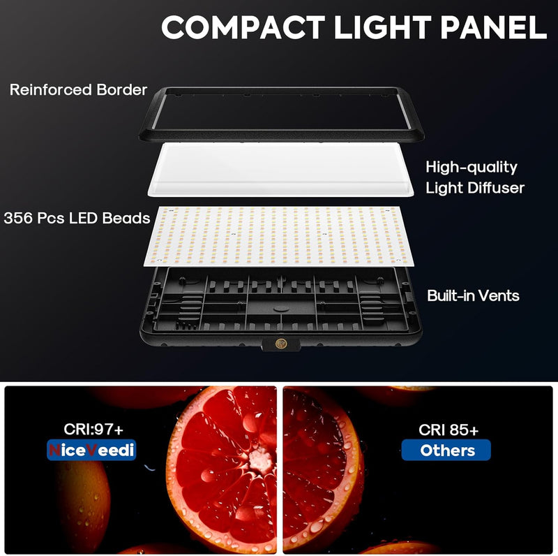 25W Photography Lighting 185CM 2-Pack LED Video Panel