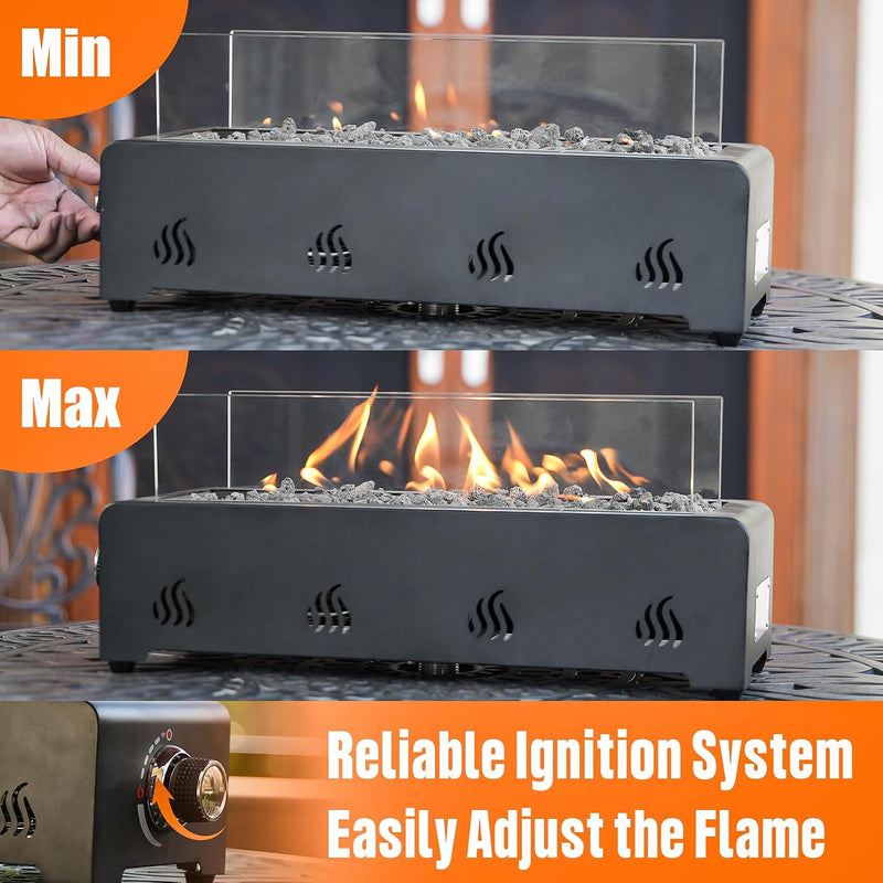 28" Rectangular Tabletop Gas Fire Pit 6.5KW