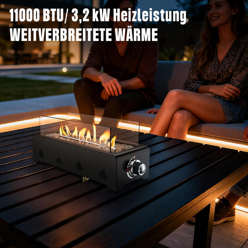 28" Rectangular Tabletop Gas Fire Pit 6.5KW