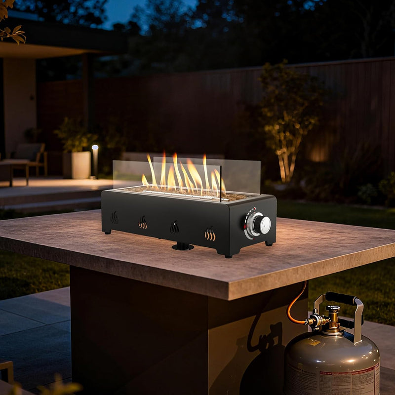 28" Rectangular Tabletop Gas Fire Pit 6.5KW