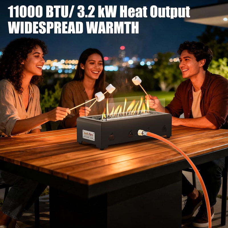28" Rectangular Tabletop Gas Fire Pit 6.5KW