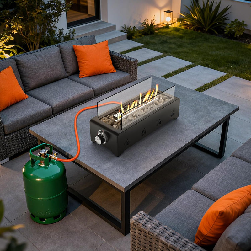 28" Rectangular Tabletop Gas Fire Pit 6.5KW