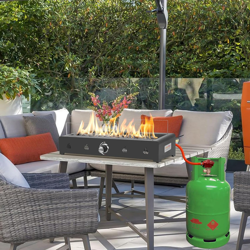 28" Rectangular Tabletop Gas Fire Pit 6.5KW