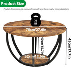 28" Round Coffee Table with Storage 2-Tier Wood