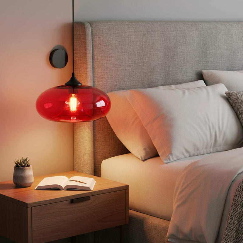 28CM Glass Pendant Light E27 Hanging Ceiling Lamp