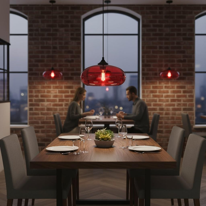 28CM Glass Pendant Light E27 Hanging Ceiling Lamp