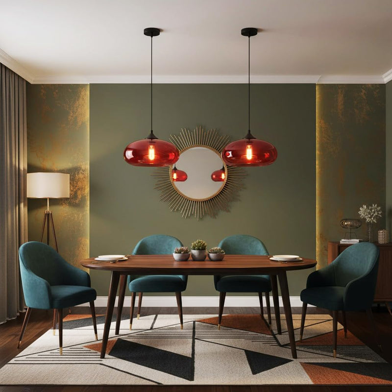 28CM Glass Pendant Light E27 Hanging Ceiling Lamp