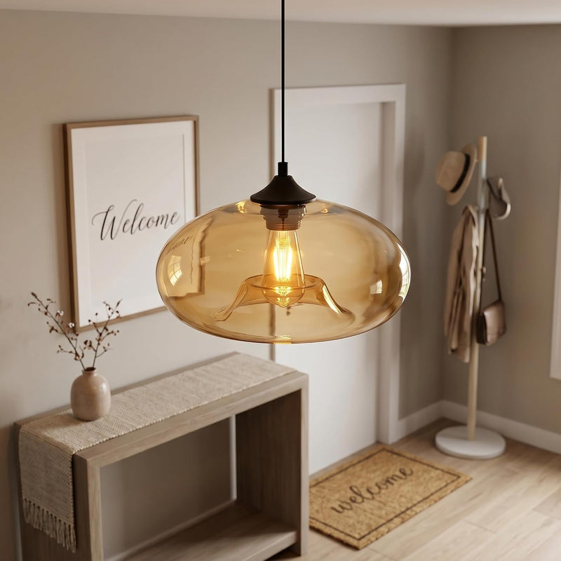 28CM Glass Pendant Light E27 Hanging Ceiling Lamp